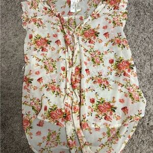 Mossimo Supply Co. Pink Floral Blouse